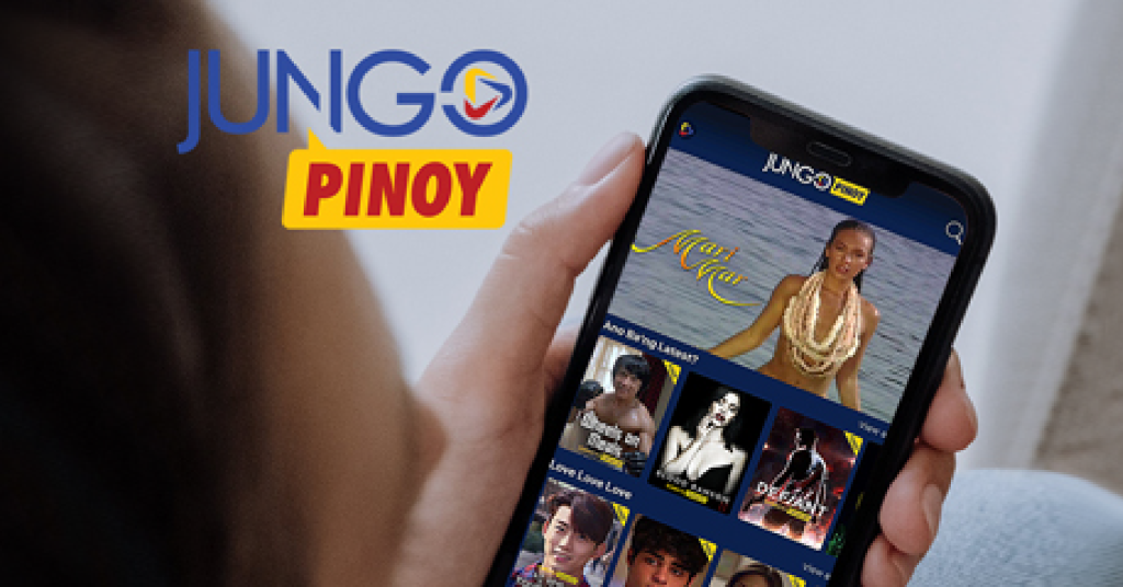 Person on phone with Jungo Pinoy app on screen