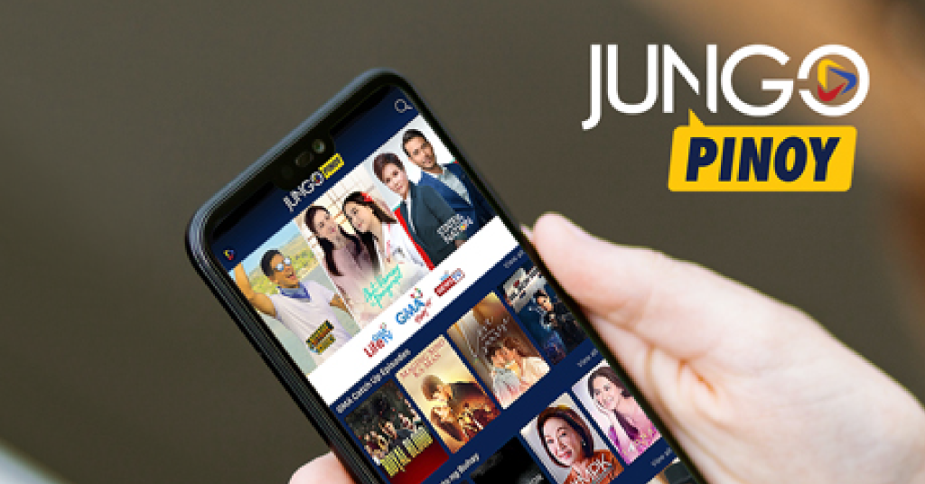 Person holding phone with Jungo Pinoy app on screen