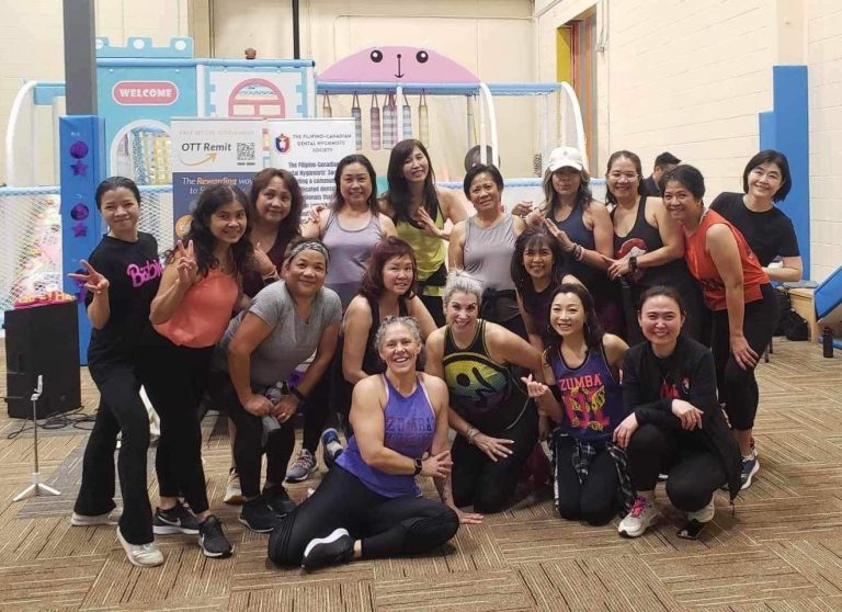 group photo in zumba fundraising toronto