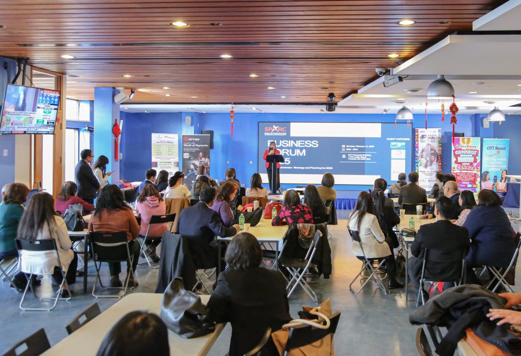 Rose Ami, founder of SPARC giving her welcoming speech in event held at the OTT financial headquarters Toronto